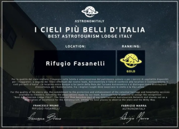 Rifugio Fasanelli astronomy certificato